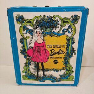 Vintage 1968 Mattel The World Of Barbie Vinyl Doll Case #1002  Blue & Green 6/10
